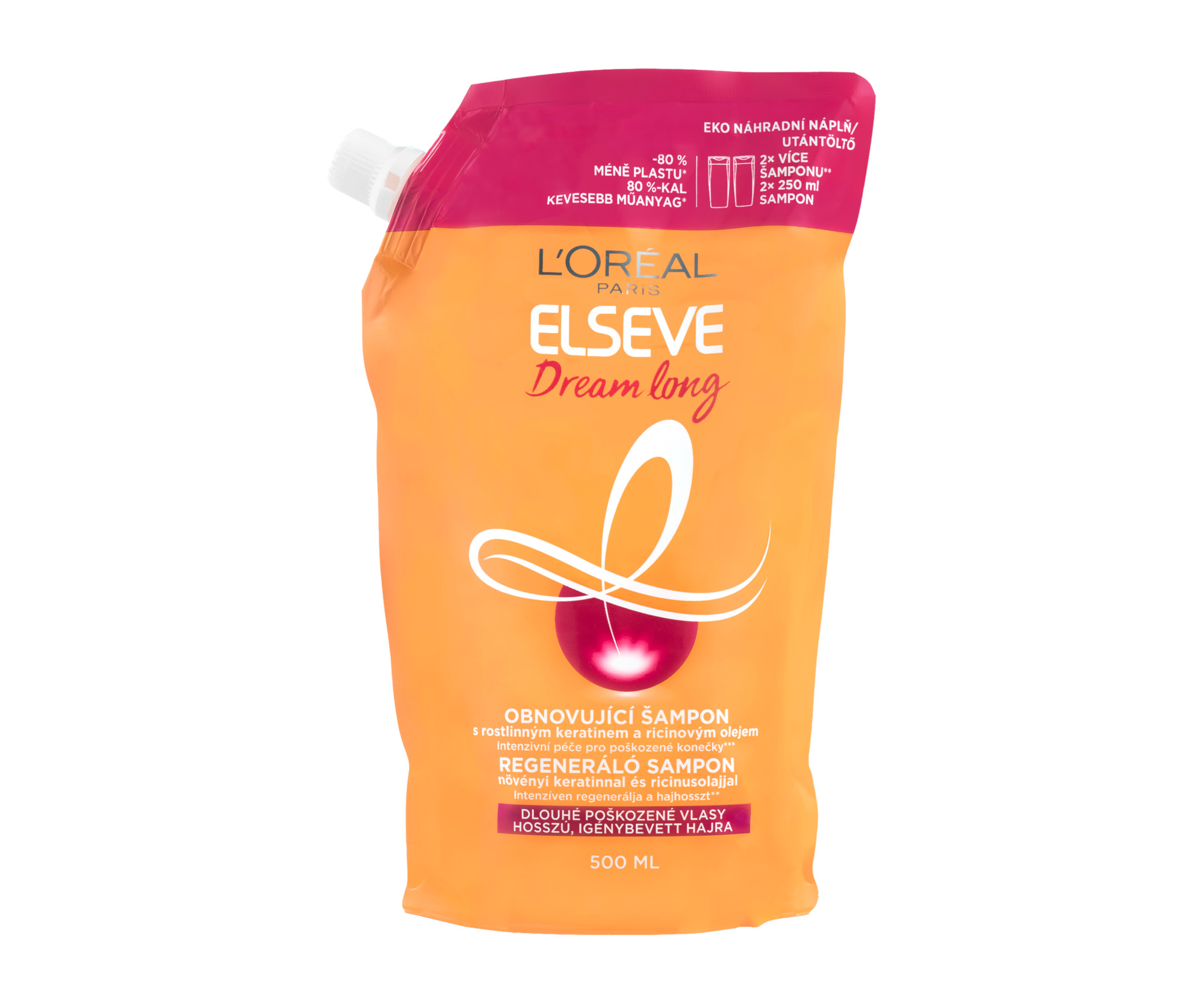 L'Oréal Paris Elsève Traum Lang Shampoo – Repariert Haarlängen, 250 Ml, Für Geschmeidiges Haar