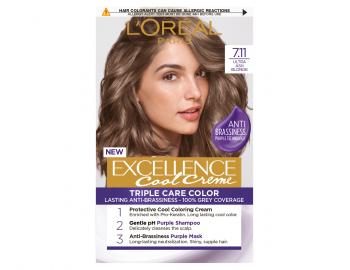 Permanentn barva Loral Excellence Cool Creme 7.11 ultra popelav blond