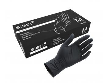 Latexov rukavice pro kadenky Sibel Black Pro 20 ks - M