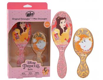Drkov sada kart na vlasy Wet Brush Original Detangler a Mini Detangler Disney Princess Belle