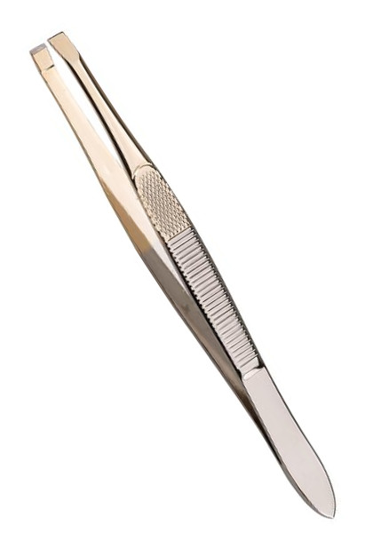 Pinzeta úzká, rovná se zlatým zakončením, Sibel - 95 mm (0001818) + dárek zdarma