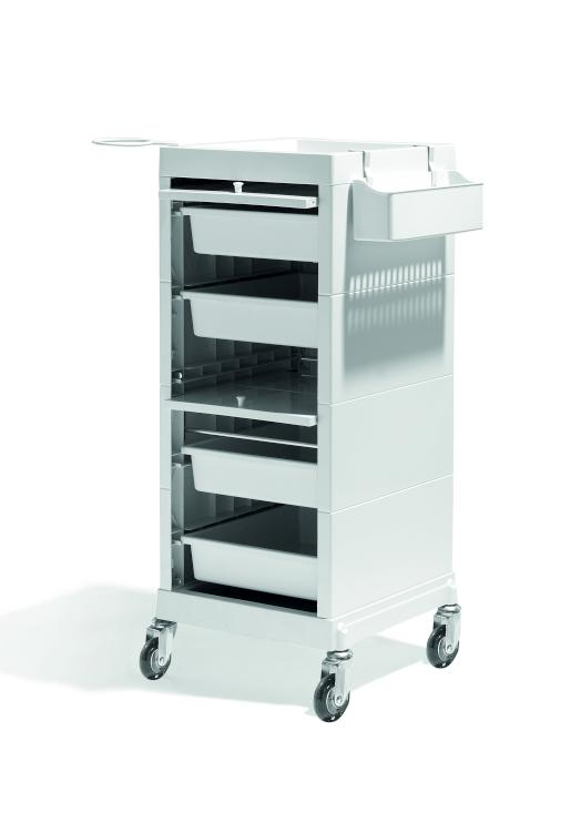 Kadeřnický vozík s dvířky Sibel Discrete - krémový (000736101) + dárek zdarma