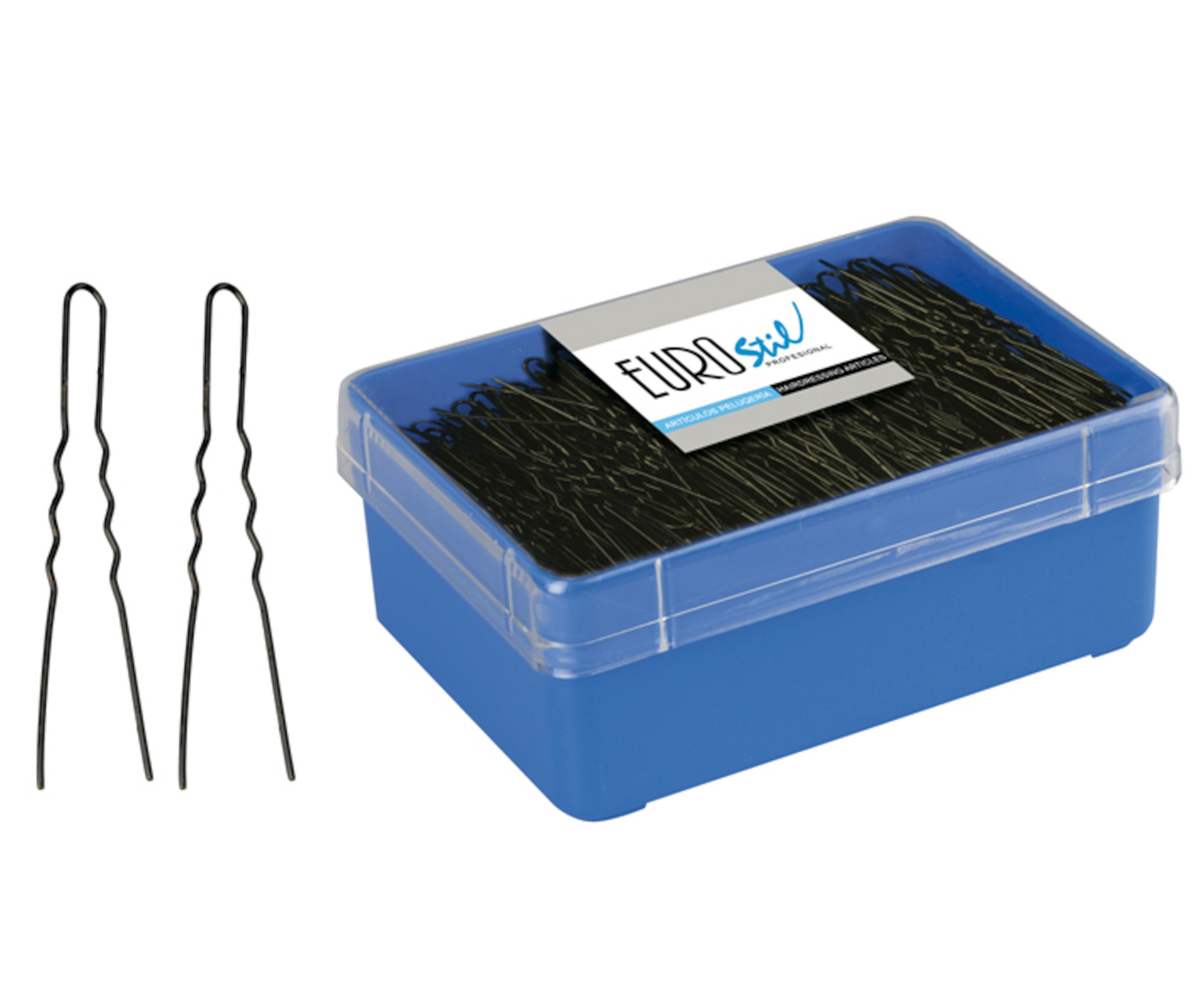 Vlnitá vlásenka Eurostil Professional - 5,5 cm, černá - 400 ks (01616/50) + dárek zdarma