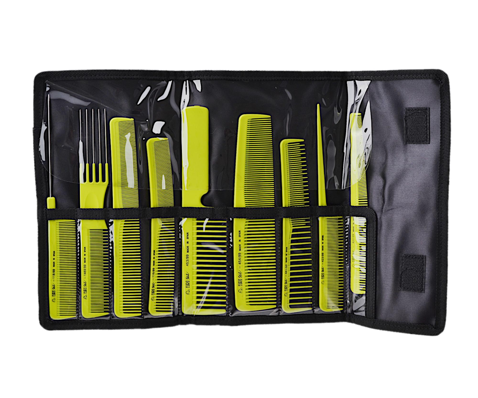 Kompletní sada profesionálních hřebenů s pouzdrem Eurostil Professional - více barev (03928/99) + dárek zdarma
