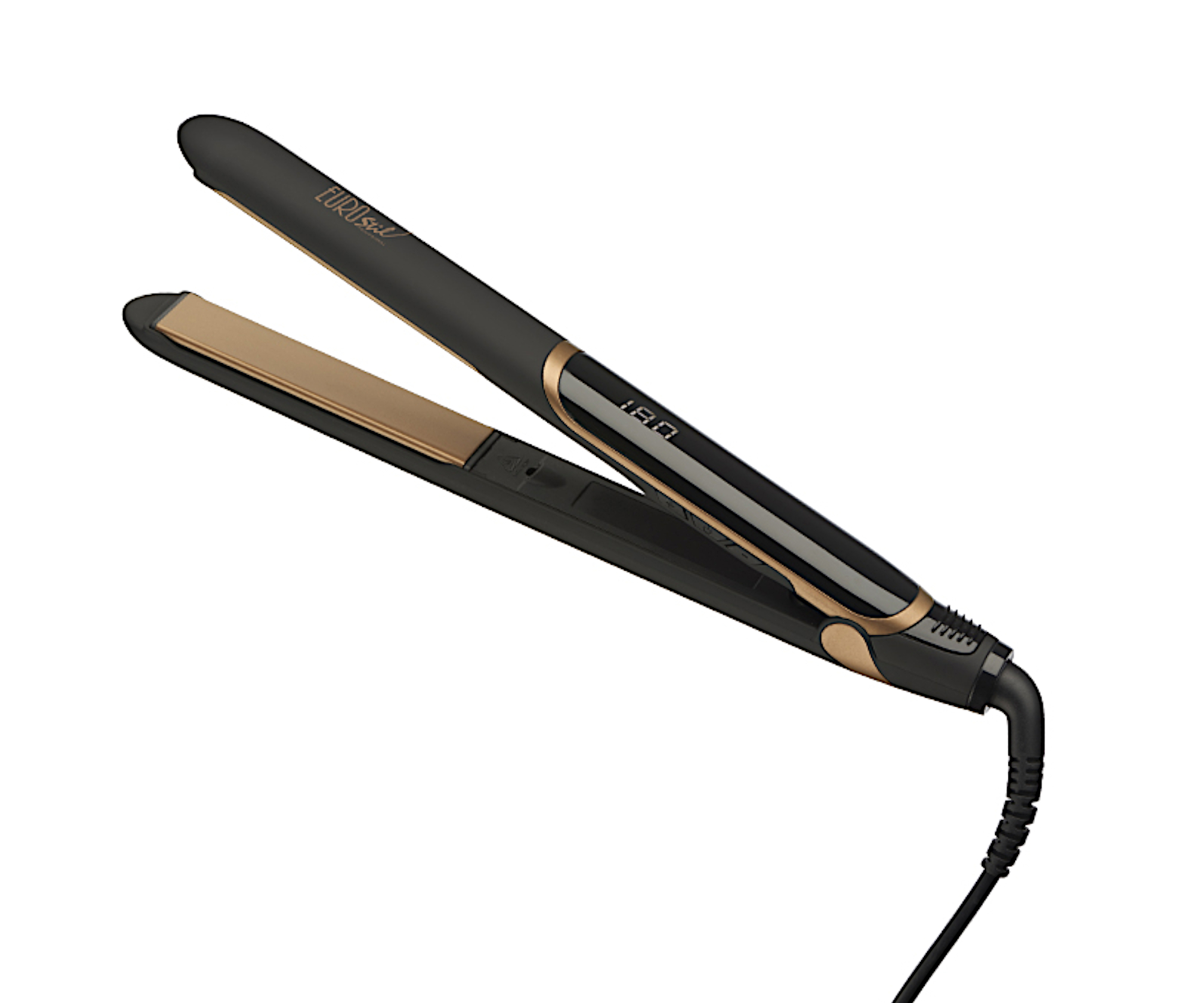 Profesionální žehlička na vlasy Eurostil Profesional Ionic Plus Golden - černo-zlatá (06138/53) + DÁREK ZDARMA