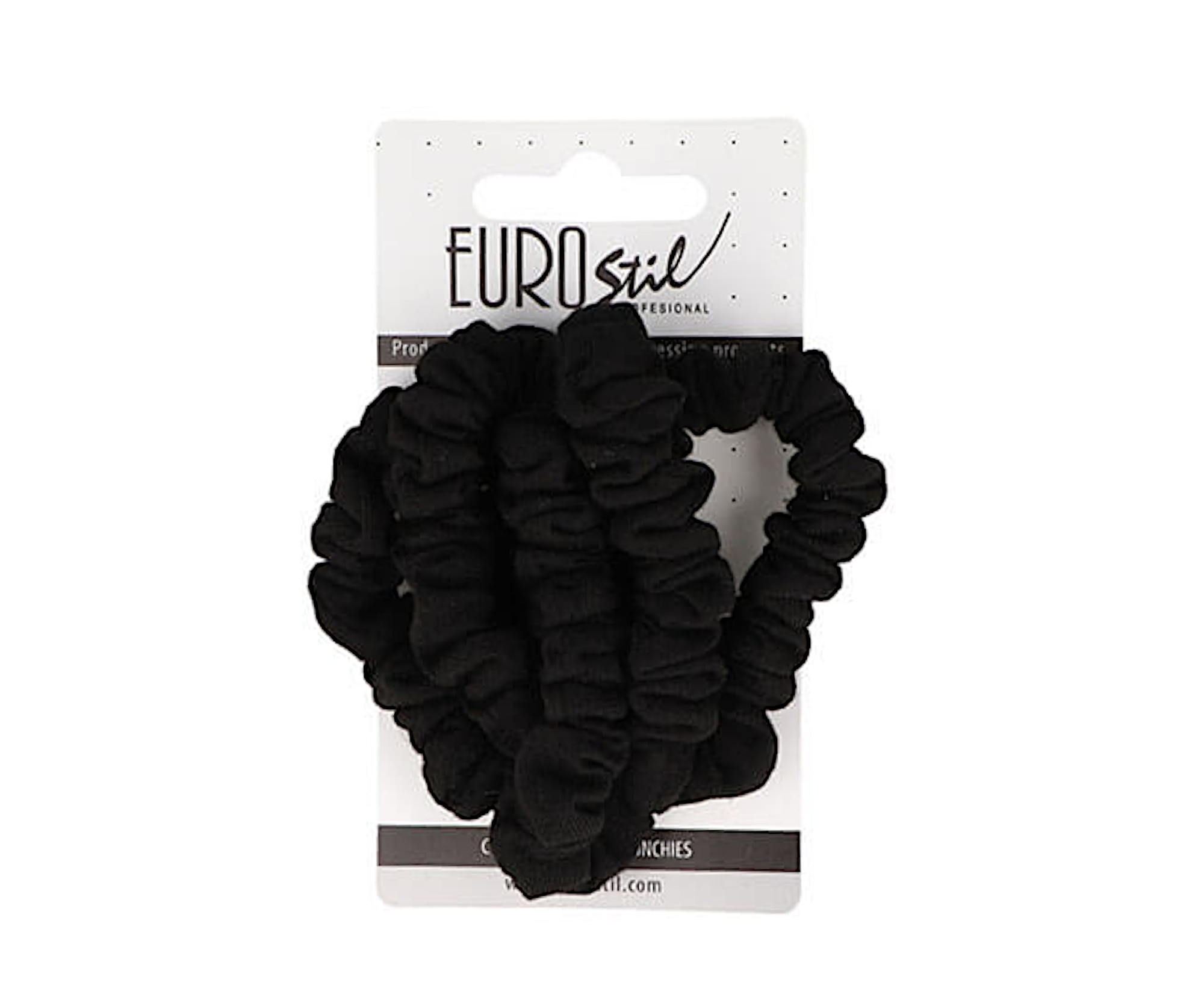 Látkové gumičky do vlasů Eurostil Profesional - černé, 5 ks (07454/50) + dárek zdarma