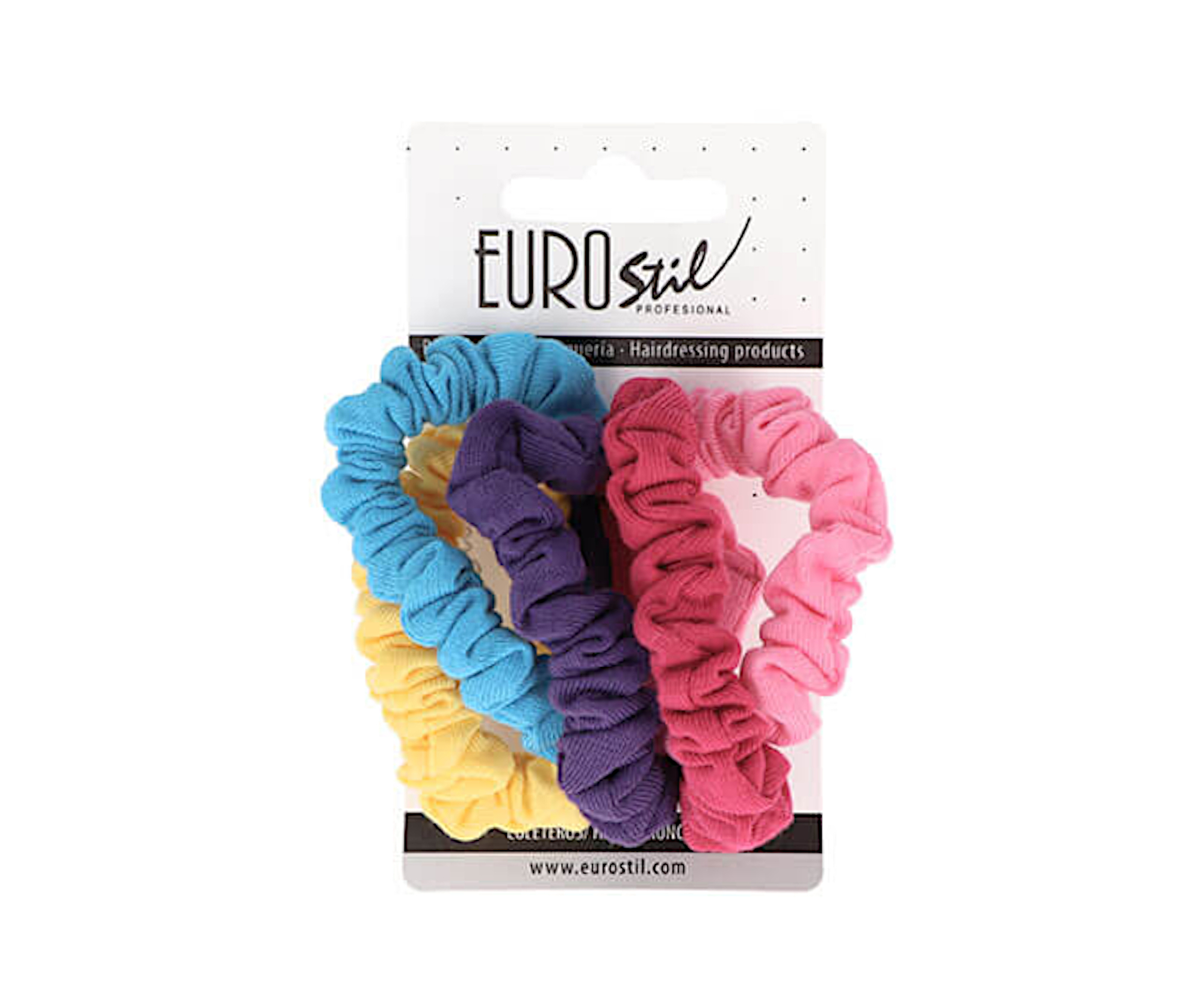 Látkové gumičky do vlasů Eurostil Profesional - barevné, 5 ks (07454) + dárek zdarma