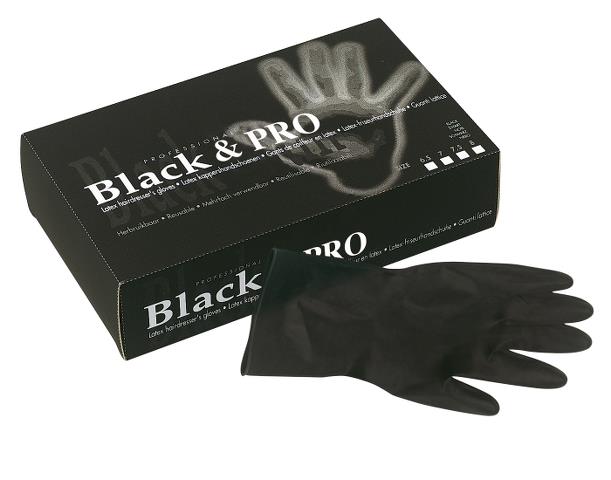 Latexové rukavice pro kadeřníky Sibel Black Pro 20 ks - S (094000154) + dárek zdarma
