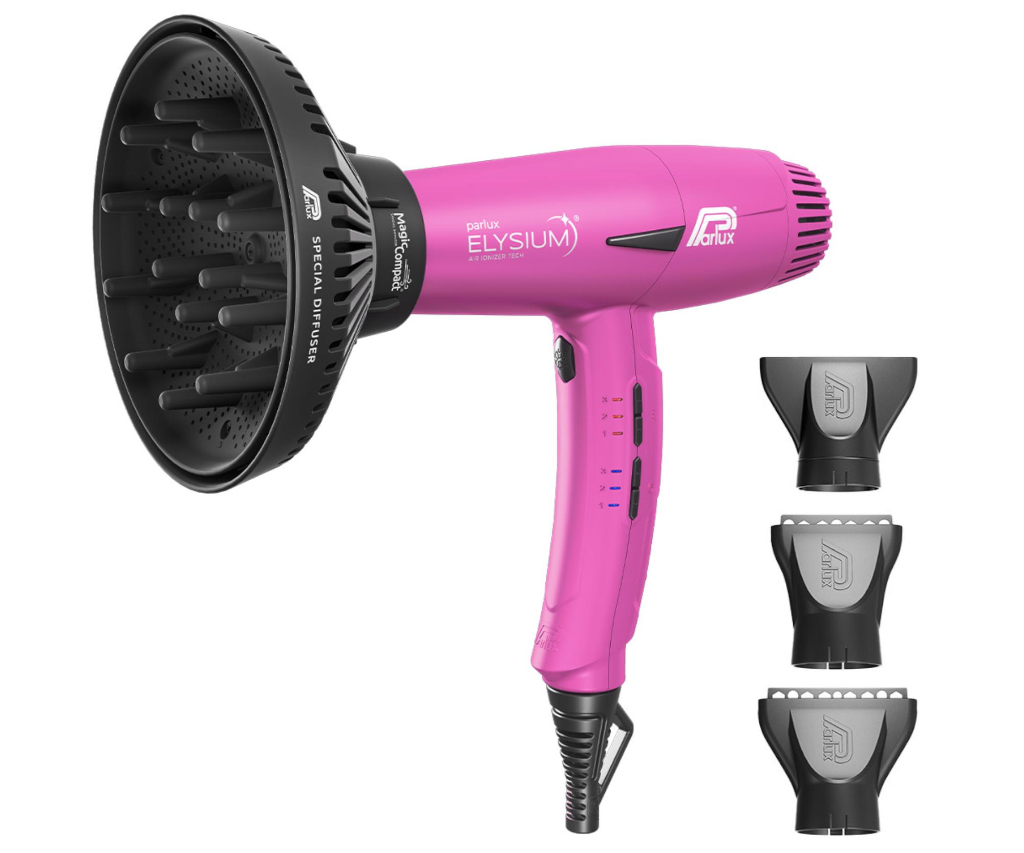 Profesionální fén na vlasy s difuzérem Parlux Elysium Fuchsia - 2300 W, matný růžový + dárek zdarma