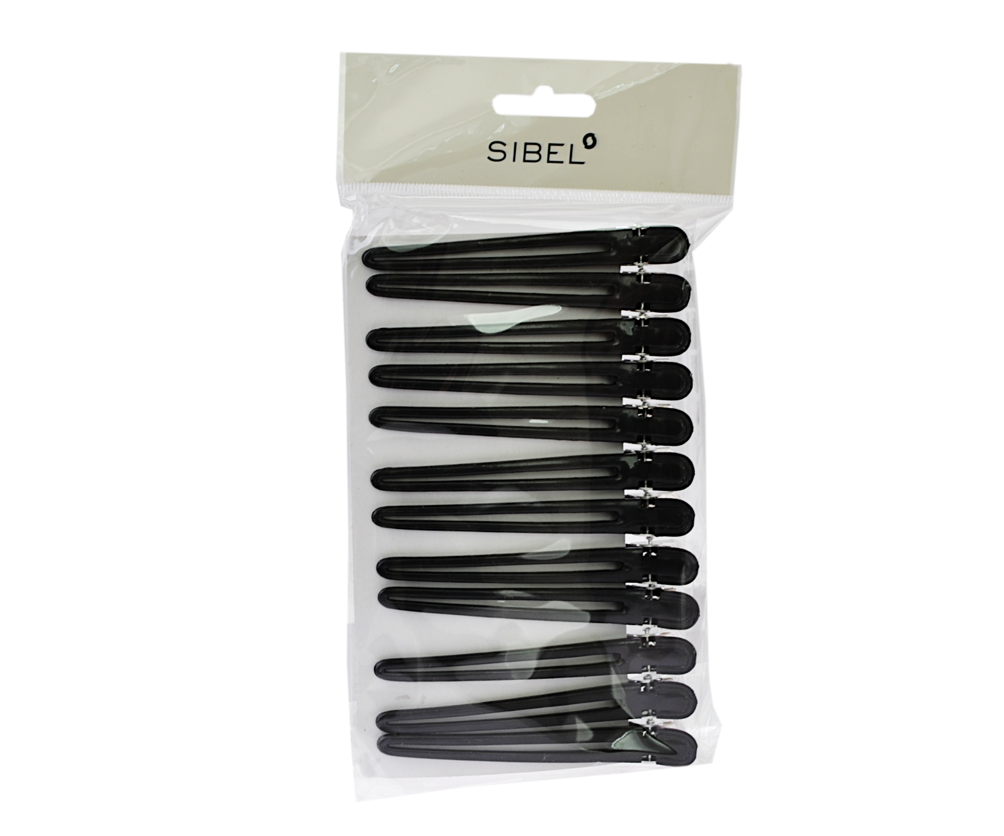Klipsy do vlasů Sibel plast/hliník - 10 cm, černé, 12 ks (934073302) + DÁREK ZDARMA