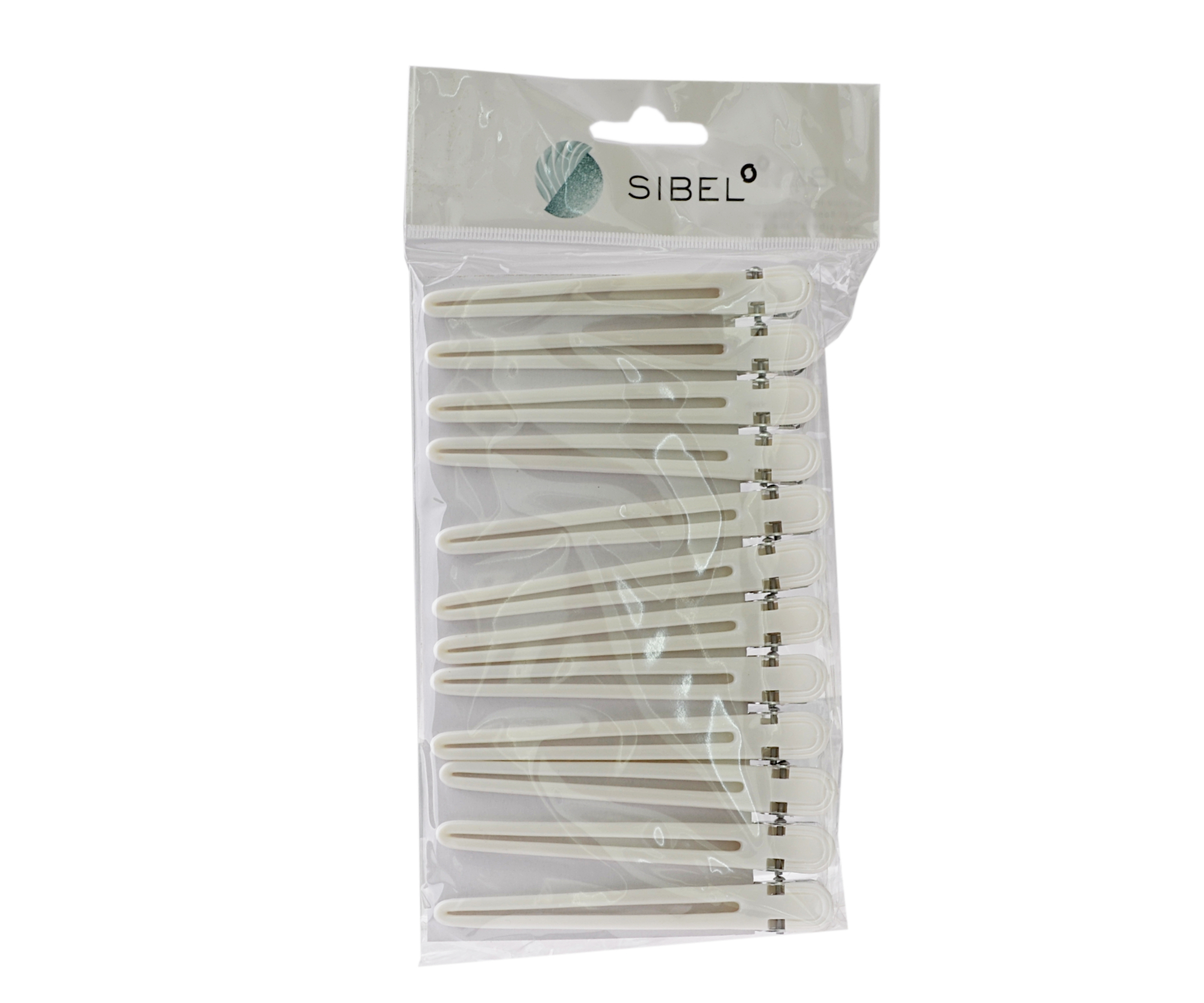 Klipsy do vlasů Sibel plast/hliník - 10 cm, bílé, 12 ks (934073301) + dárek zdarma