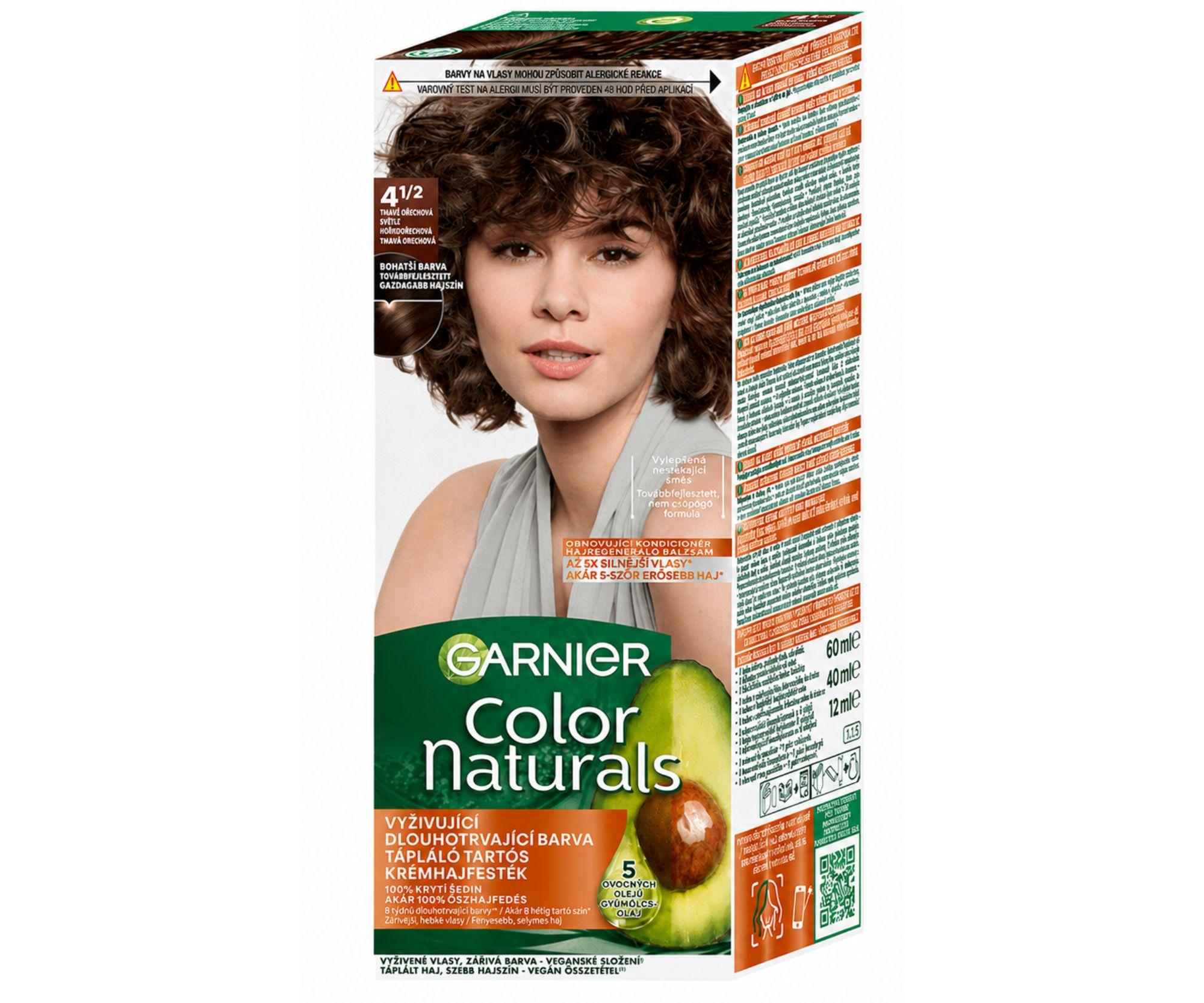 Permanentní barva Garnier Color Naturals  4 1/2 tmavá oříšková + dárek zdarma