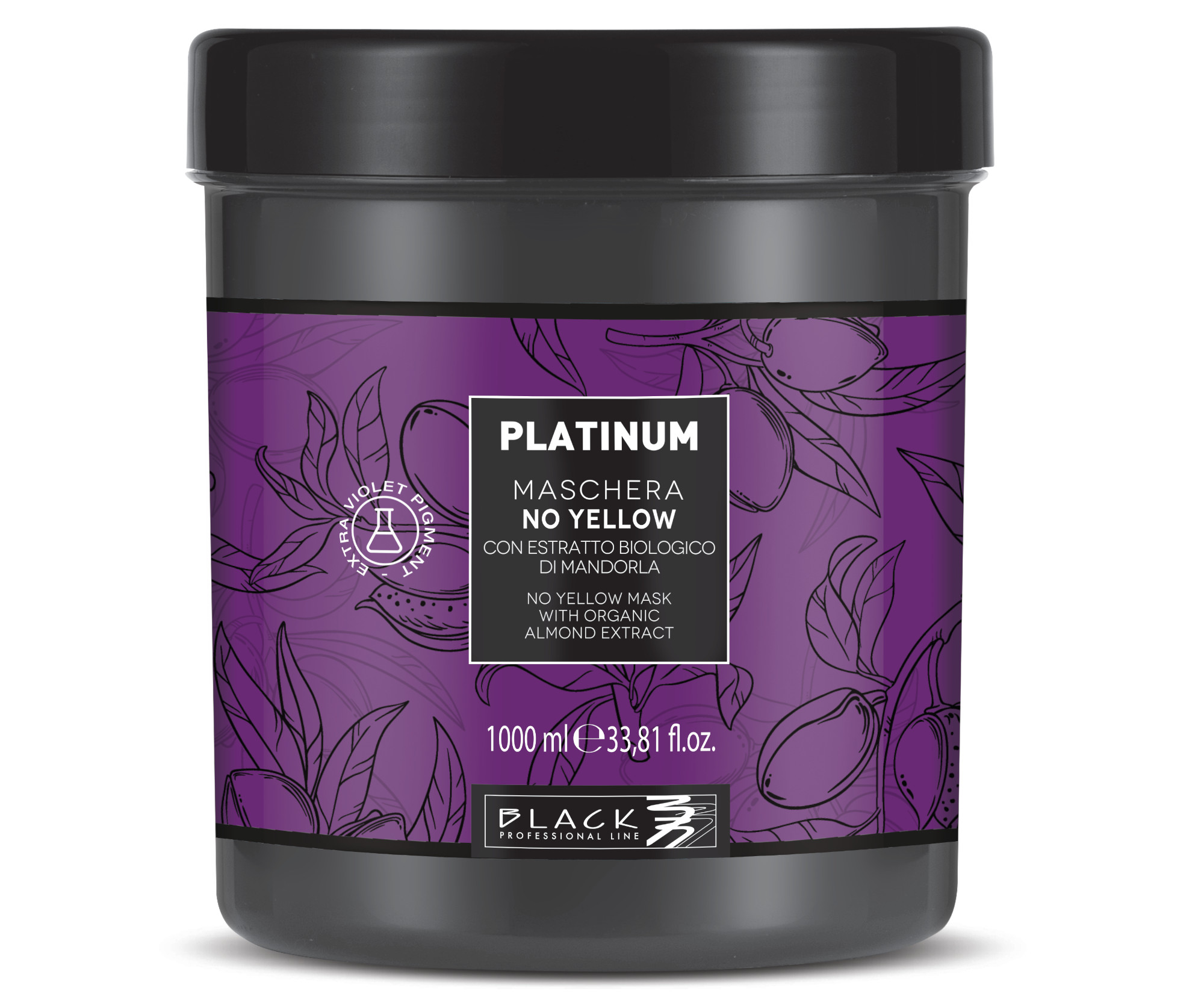 Maska pro melírované vlasy Black Platinum No Yellow - 1000 ml (102016) + dárek zdarma