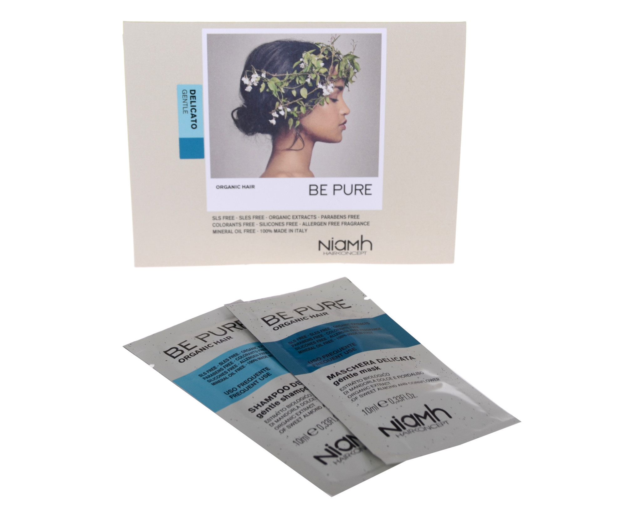 Šampon a maska pro každodenní péči Niamh Be Pure Gentle - 2 x 10 ml (OPUB143)