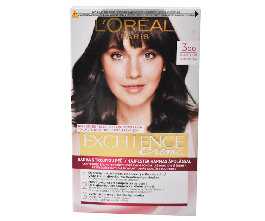Permanentní barva Loréal Excellence 300 tmavá hnědá - L’Oréal Paris + dárek zdarma