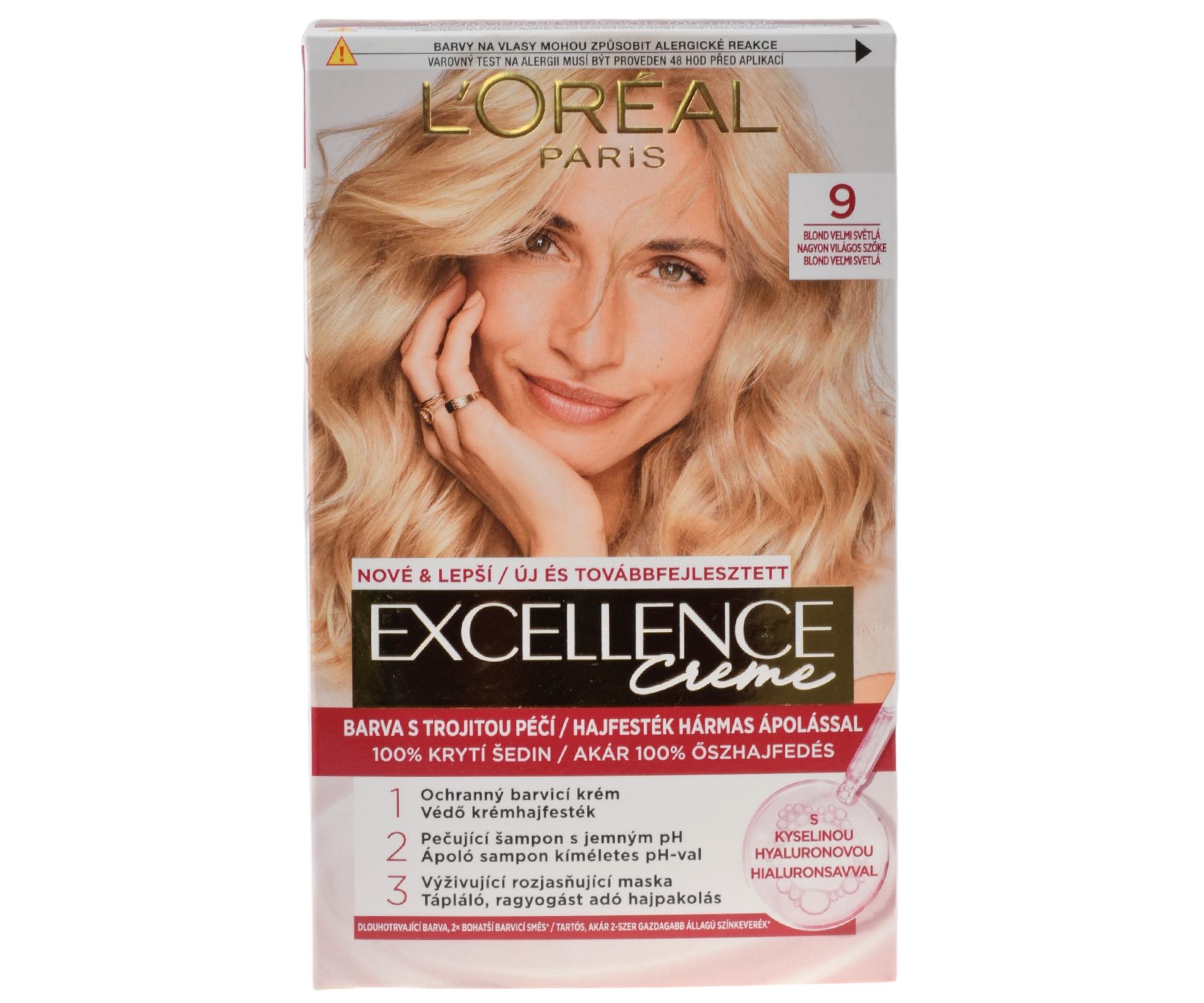Permanentní barva Loréal Excellence 9 blond velmi světlá - L’Oréal Paris + dárek zdarma