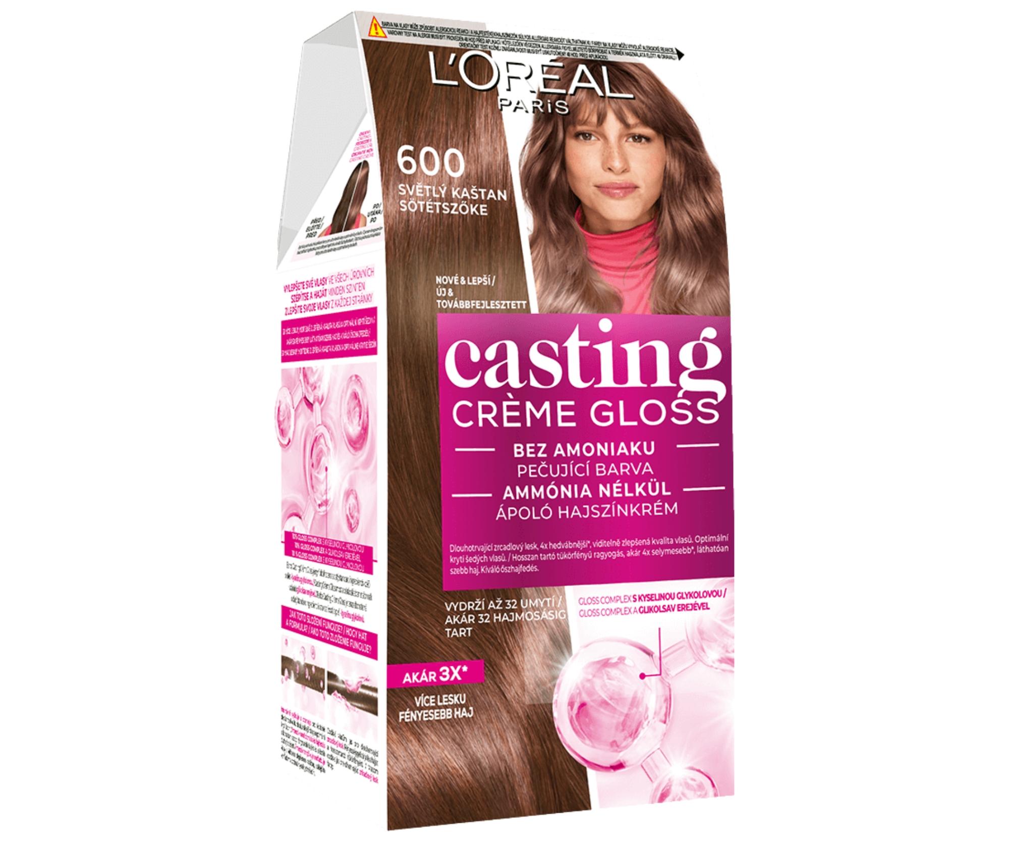 Přeliv bez amoniaku Loréal Casting Créme Gloss - 600 světlý kaštan - L’Oréal Paris + dárek zdarma