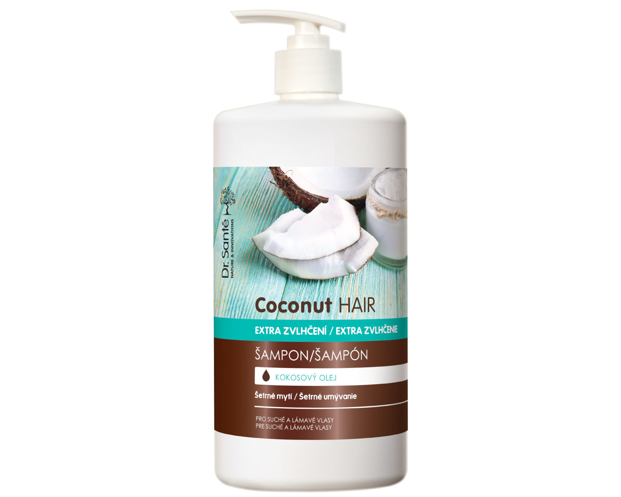 Hydratační šampon pro křehké a suché vlasy Dr. Santé Coconut - 1000 ml + dárek zdarma