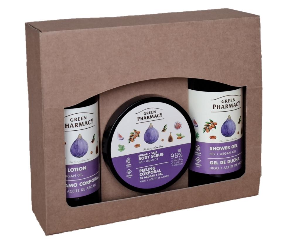 Dárková sada pro péči o tělo s fíkem a arganovým olejem Green Pharmacy + dárek zdarma