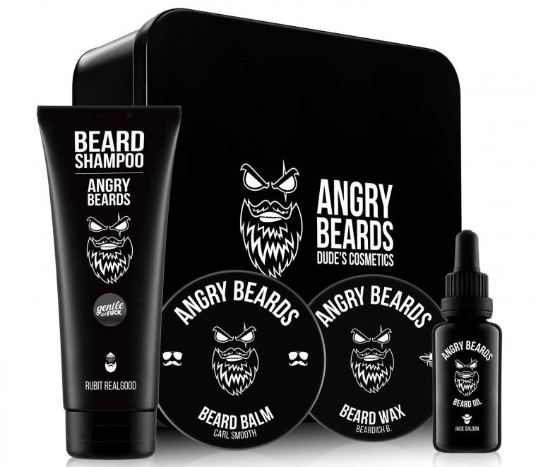 Pánská dárková sada pro úpravu vousů Angry Beards Big Saloon (VELKA_SADA_SALOON) + DÁREK ZDARMA