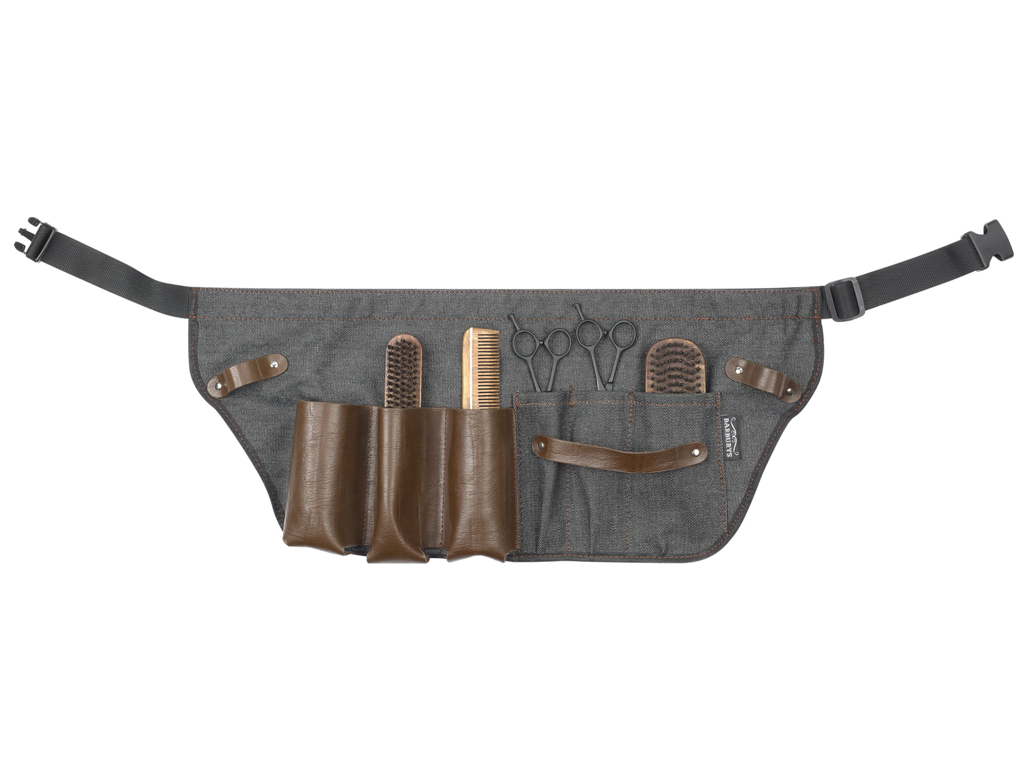 Barber kapsa na nástroje Sibel Barburys Toby - hnědá/modrá (0150014) + dárek zdarma