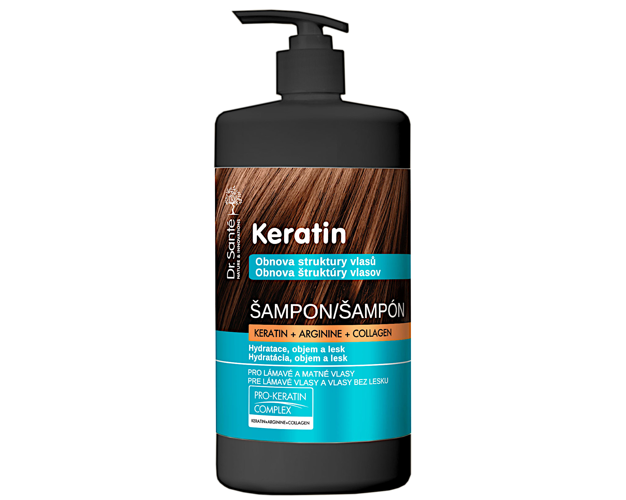 Šampon pro obnovu matných a křehkých vlasů Dr. Santé Keratin - 1000 ml + dárek zdarma