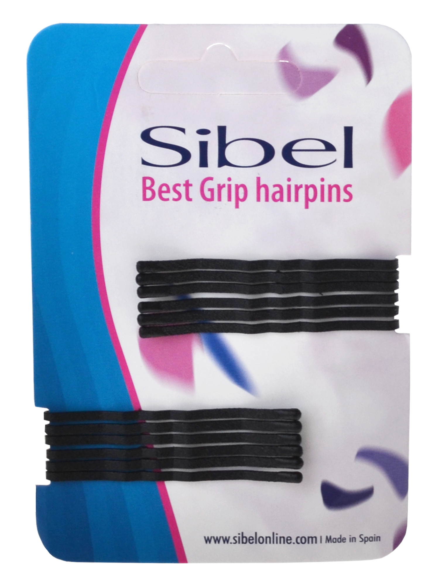 Vlnitá sponka Sibel Best Grip - 5 cm, černá - 12ks (9600054-02)