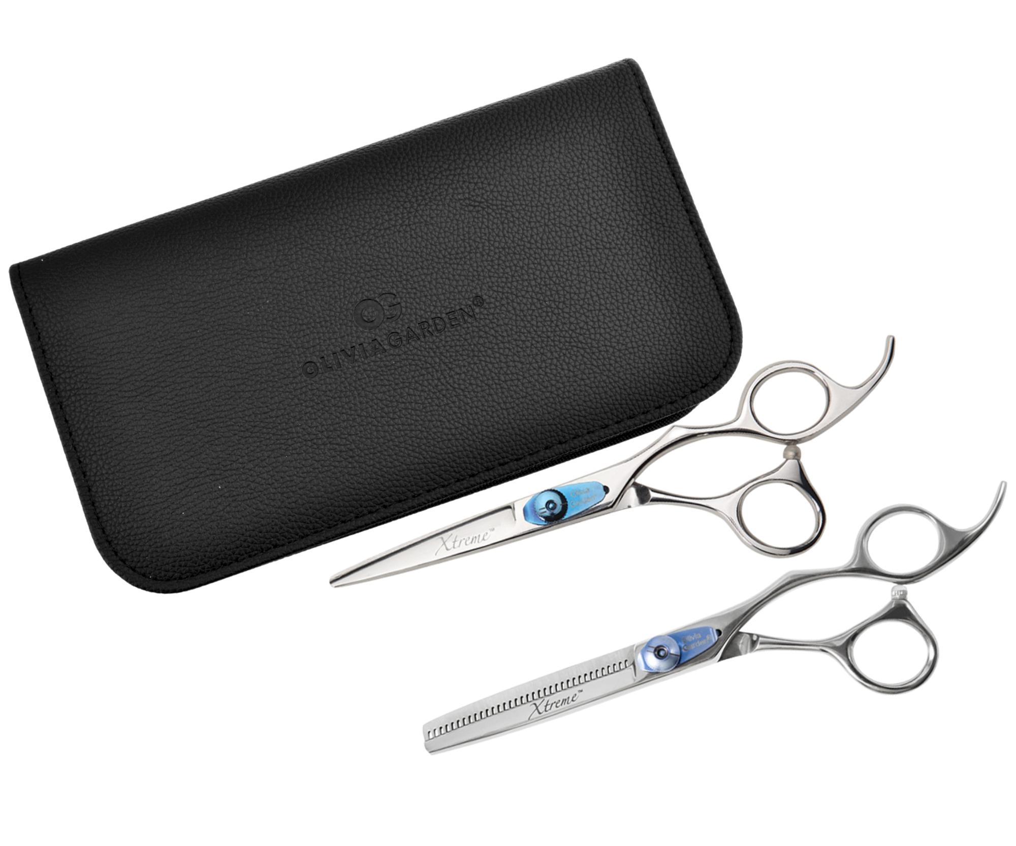 Sada kadeřnických nůžek 5,75" a efilačních nůžek 6,35" Olivia Garden Xtreme (XT575/635) + dárek zdarma