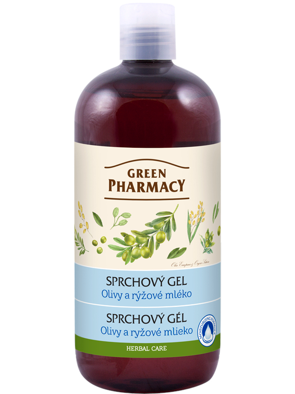 Sprchový gel Green Pharmacy - olivy a rýžové mléko - 500 ml