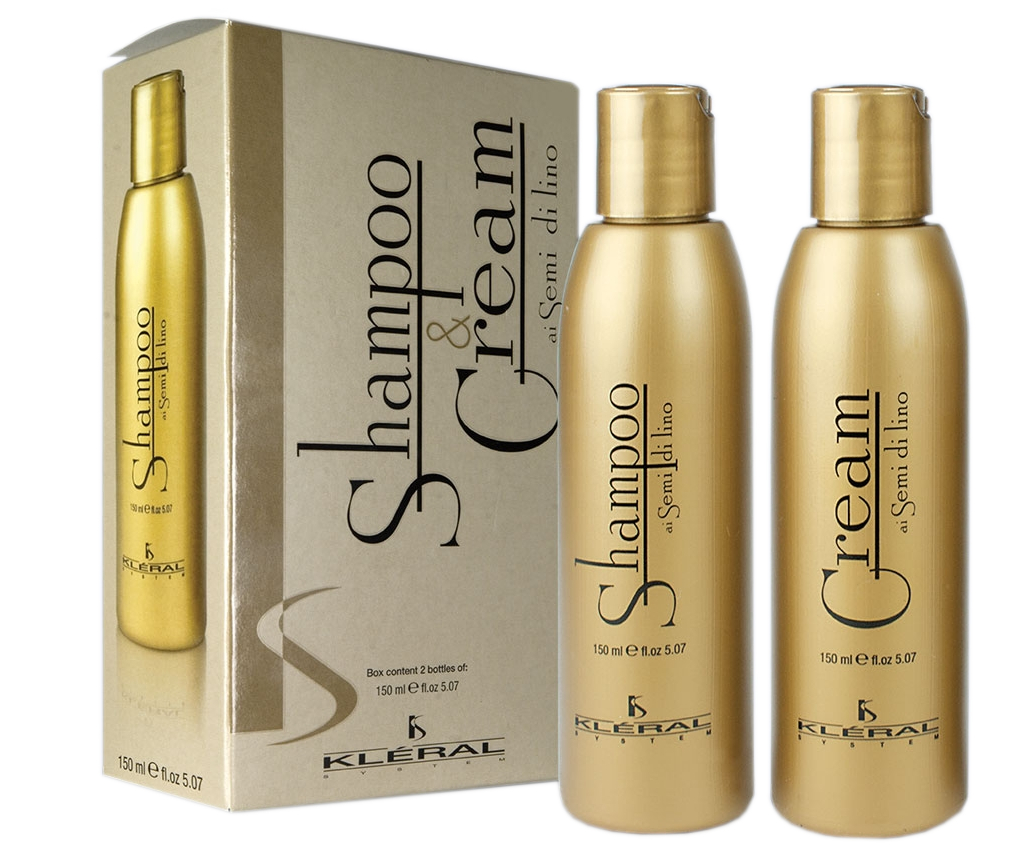 Dárková sada pro regeneraci suchých vlasů Kléral Semi di Lino - šampon 150 ml + péče 150 ml (165) + dárek zdarma