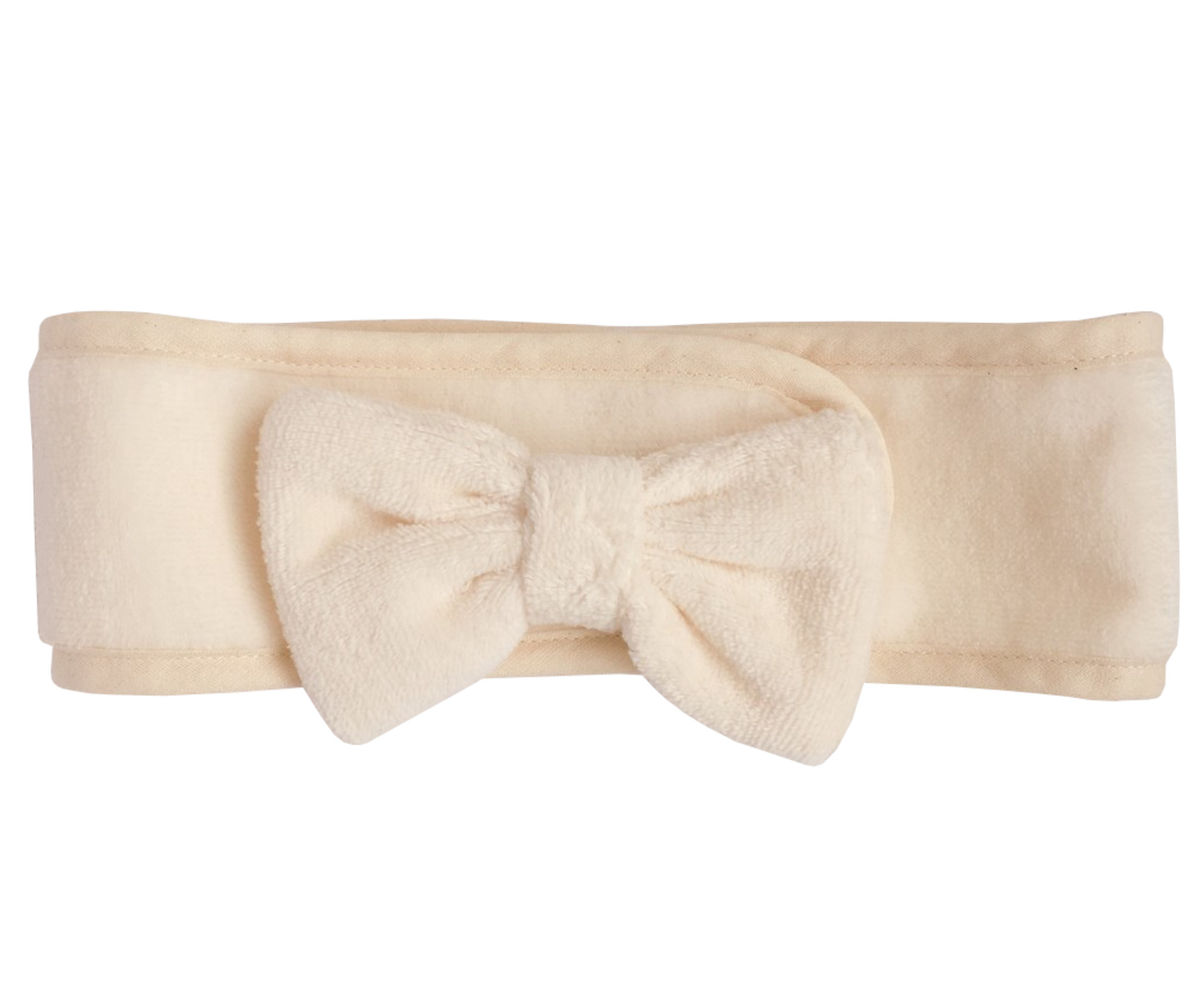 Kosmetická čelenka MaryBerry Lazy Sunday - krémová s mašlí (2220V18) + dárek zdarma