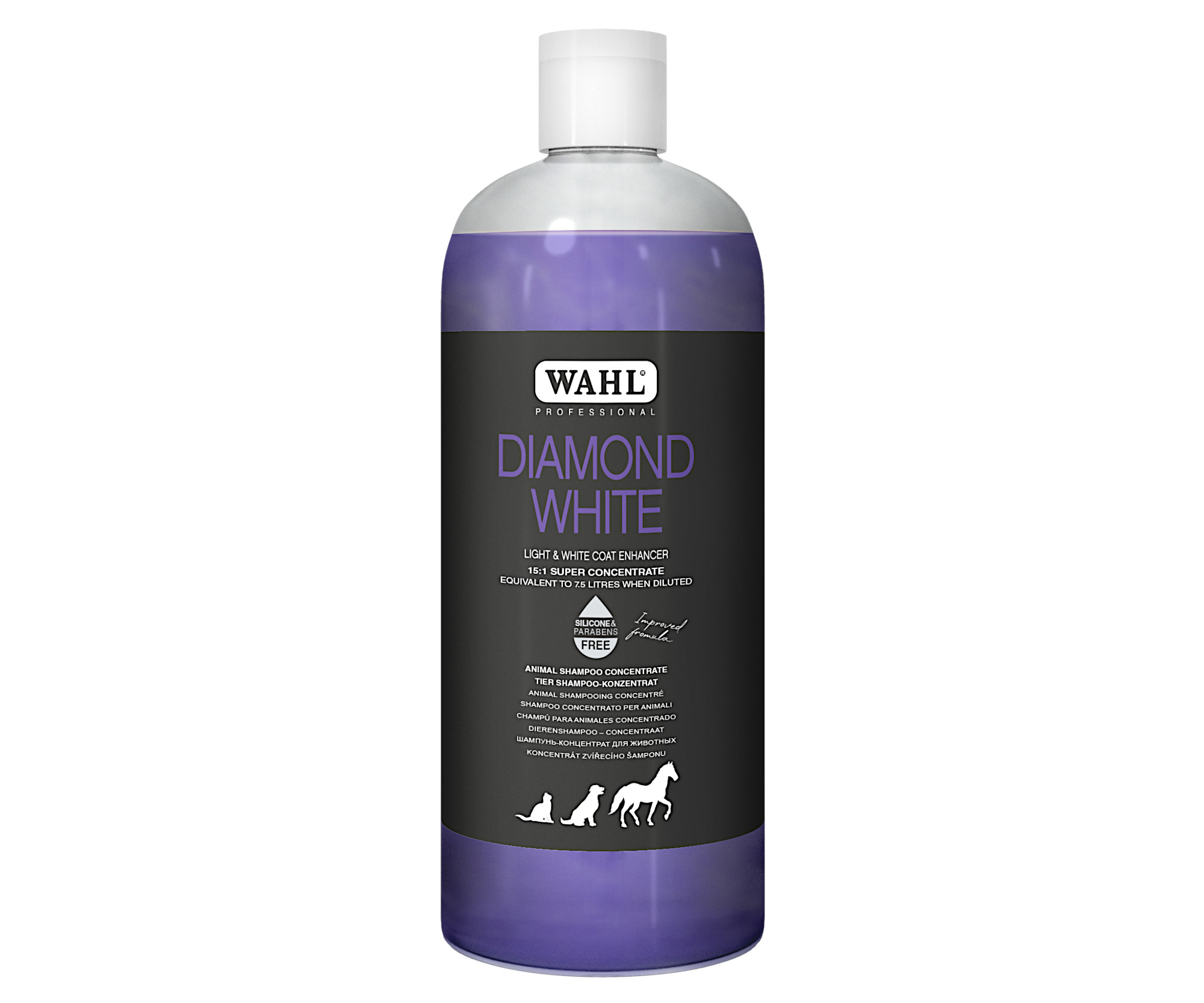 Šampon pro neutralizaci bílé a světlé srsti Wahl Diamond White - 500 ml (2999-7521) + DÁREK ZDARMA