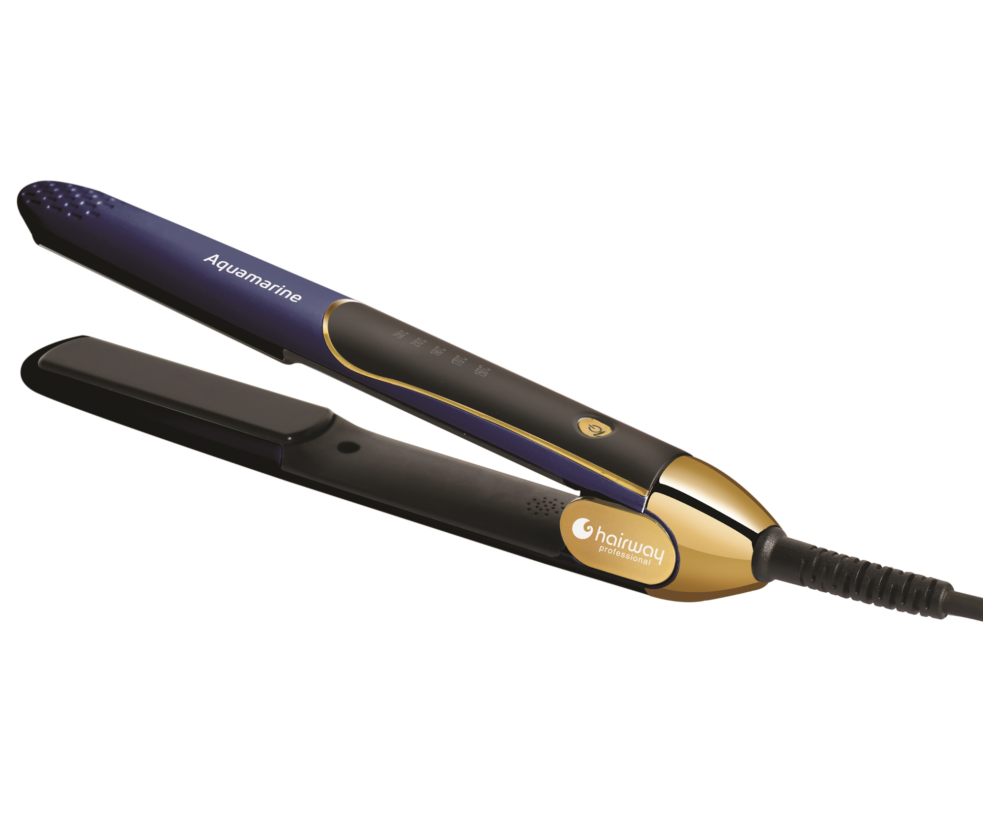 Profesionální žehlička na vlasy Hairway Aquamarine - 100 x 23 mm - černá (04145) + DÁREK ZDARMA