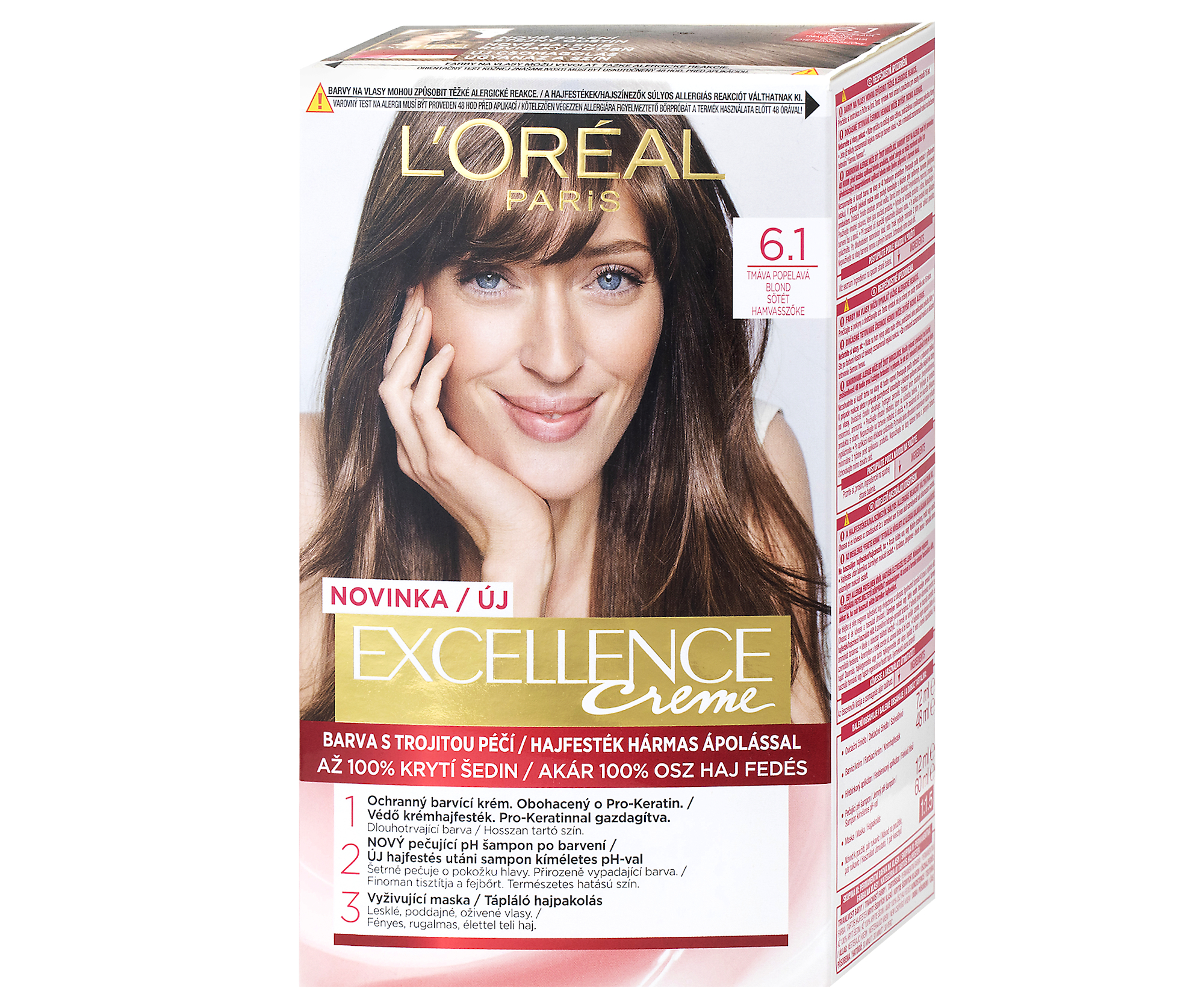 Permanentní barva Loréal Excellence 6.1 tmavá popelavá blond - L’Oréal Paris + dárek zdarma