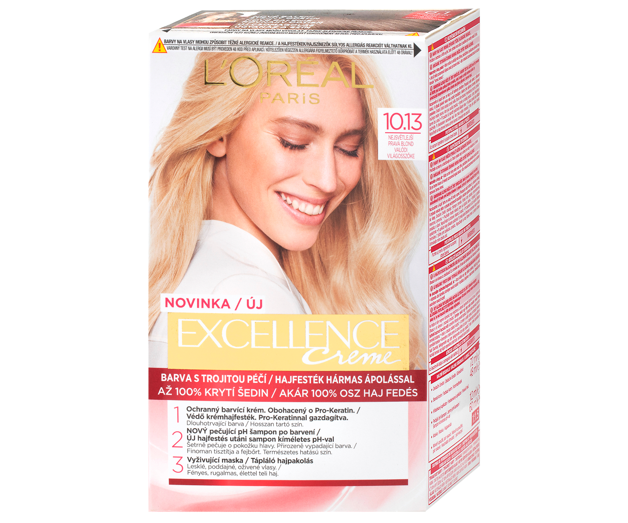 Permanentní barva Loréal Excellence 10.13 nejsvětlejší pravá blond - L’Oréal Paris + dárek zdarma