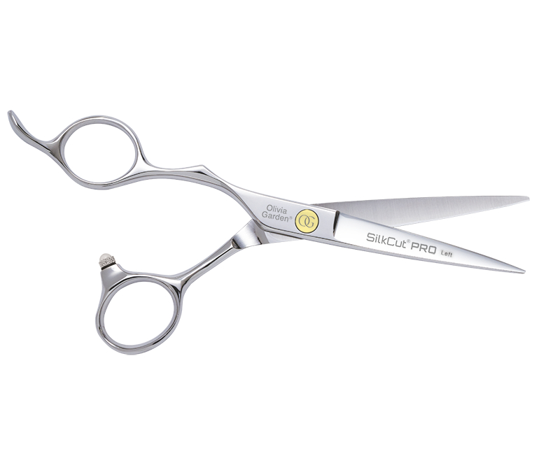 Kadeřnické nůžky pro leváky Olivia Garden SilkCut Pro 5,75" - stříbrné (SI-PRO5.75L) + DÁREK ZDARMA