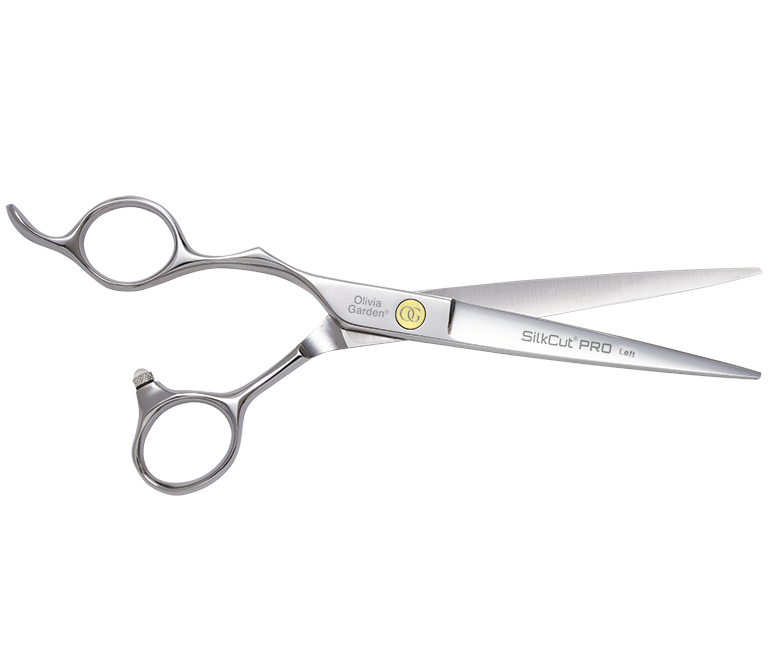 Kadeřnické nůžky pro leváky Olivia Garden SilkCut Pro 6,5" - stříbrné (SI-PRO6.50L) + DÁREK ZDARMA
