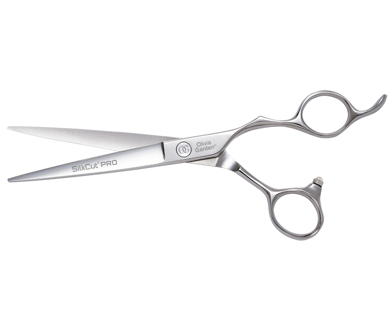 Kadeřnické nůžky Olivia Garden SilkCut® Pro Shear 6,5" - stříbrné (SI-PRO6.50) + dárek zdarma