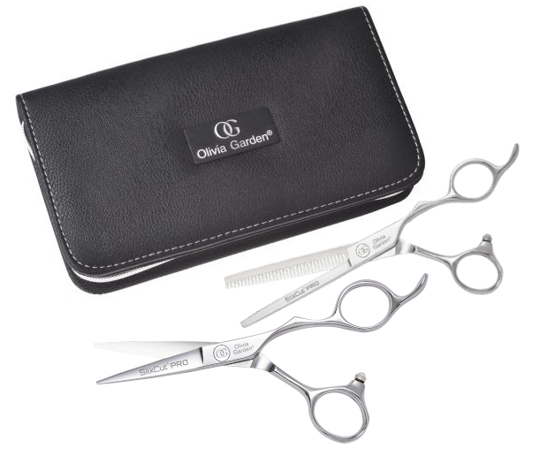 Sada kadeřnických nůžek 5" a efilačních nůžek 6,35" Olivia Garden SilkCut® Pro (SI-PRO5.00/6.35) + dárek zdarma