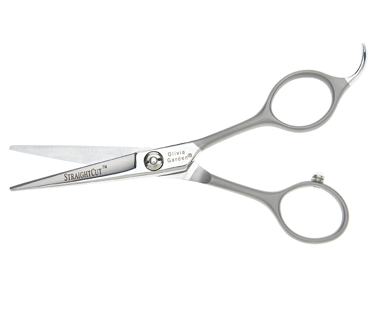 Kadeřnické nůžky Olivia Garden StraightCut(TM) Shear 5" - stříbrné (ST5.00) + DÁREK ZDARMA
