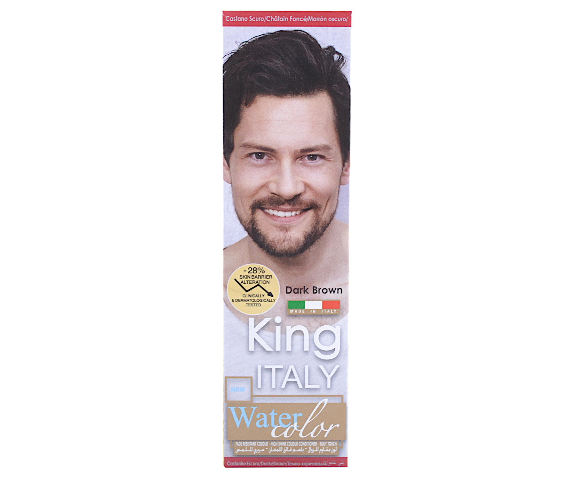 Permanentní barva pro muže na vlasy a vousy Kléral King Italy Water Color - tmavě hnědá (KIG01) + dárek zdarma