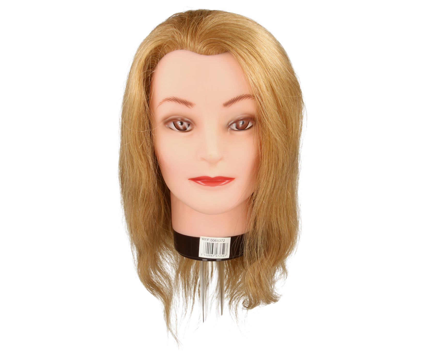 Cvičná hlava s přírodními vlasy Mila - blond, 30 - 35 cm (0068372) + DÁREK ZDARMA