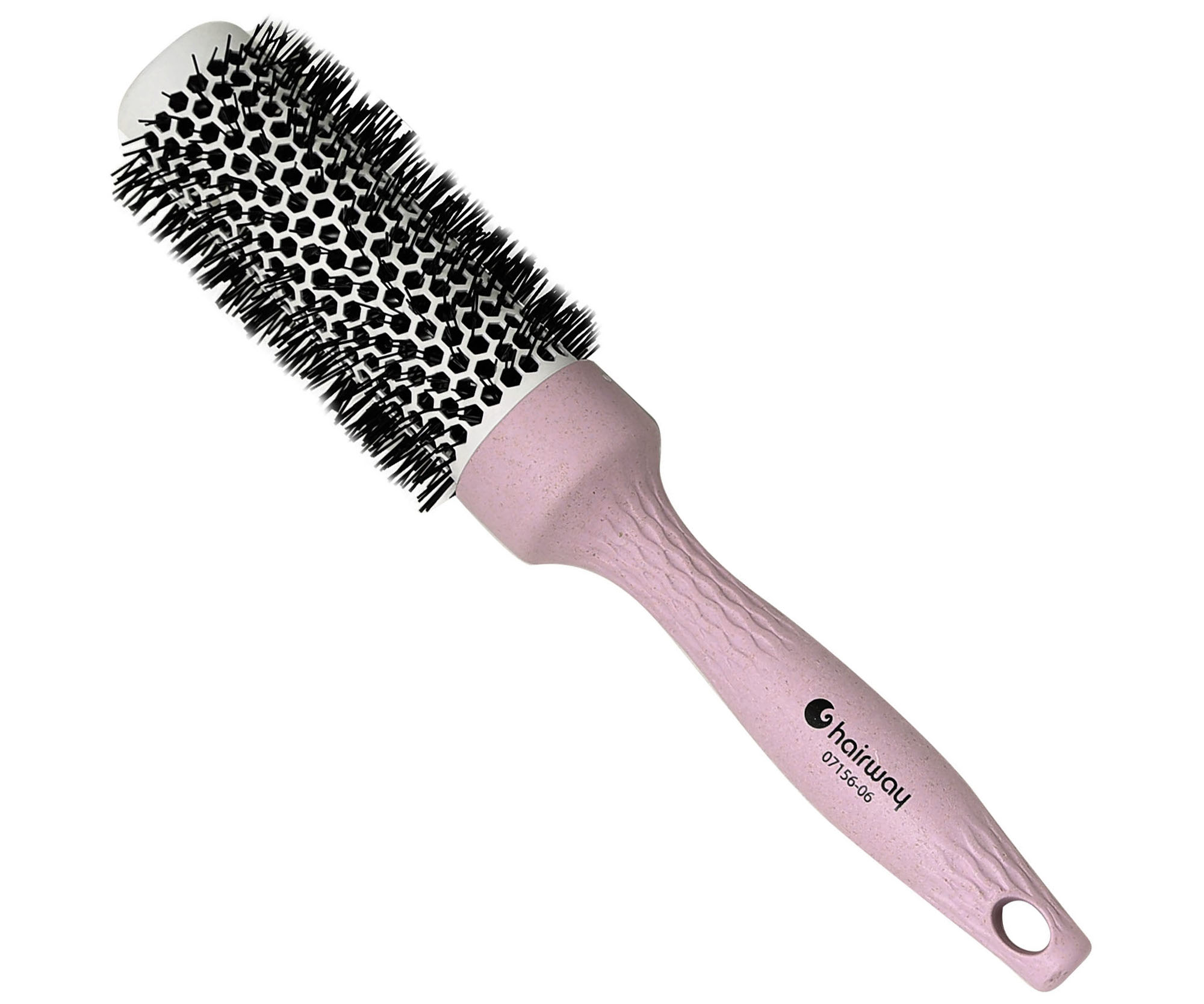 Kulatý kartáč z organického materiálu s nylonovými štětinami Hairway Organica - fialový, 33 mm (07156-06) + dárek zdarma