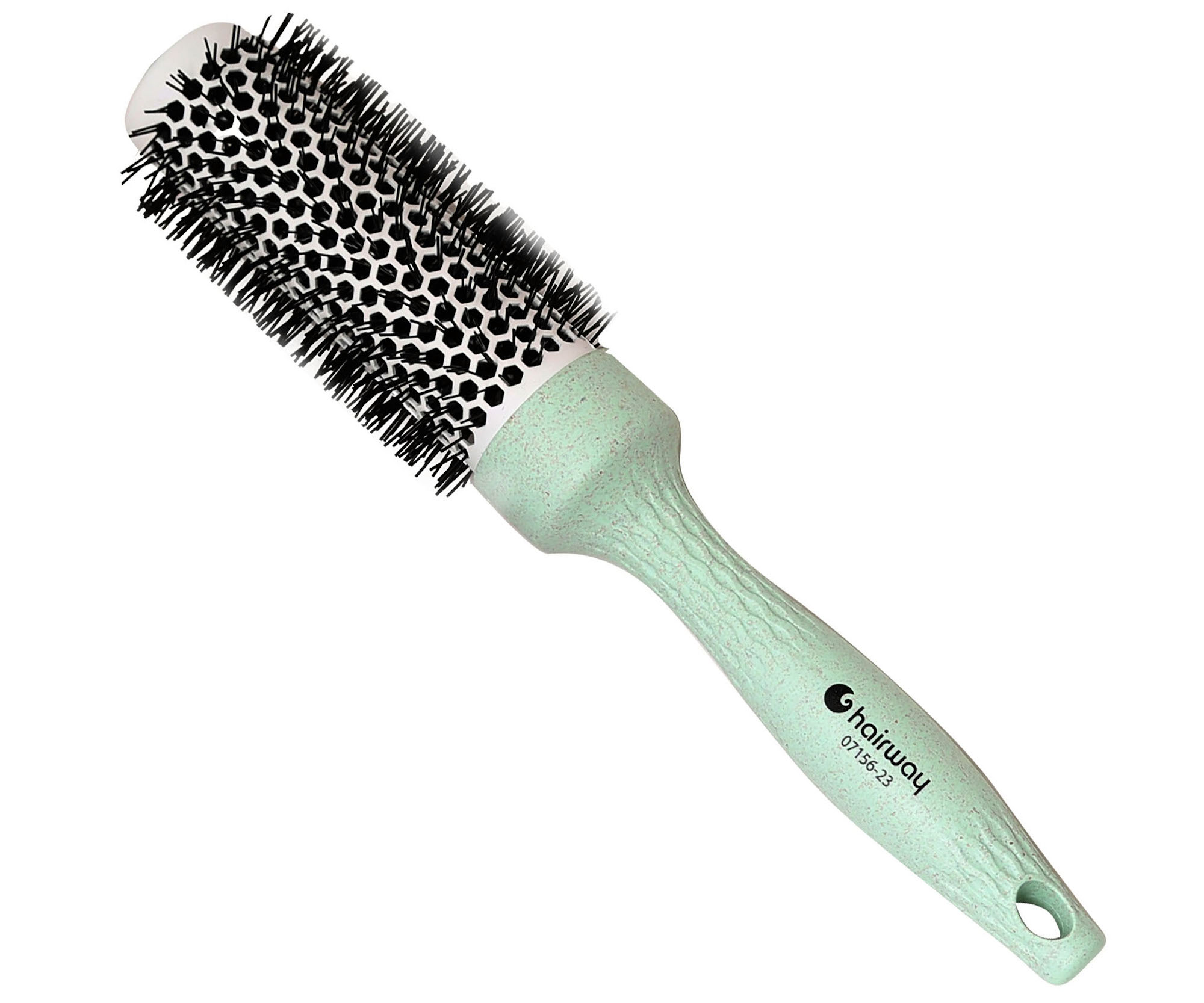 Kulatý kartáč s nylonovými štětinami Hairway Organica - zelený, 33 mm (07156-23) + dárek zdarma