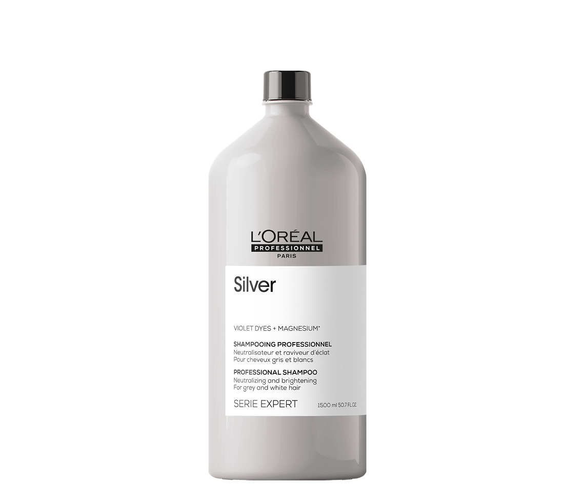 Neutralizační šampon na šedivé a bílé vlasy Loréal Professionnel Serie Expert Silver - 1500 ml - L’Oréal Professionnel + DÁREK ZDARMA