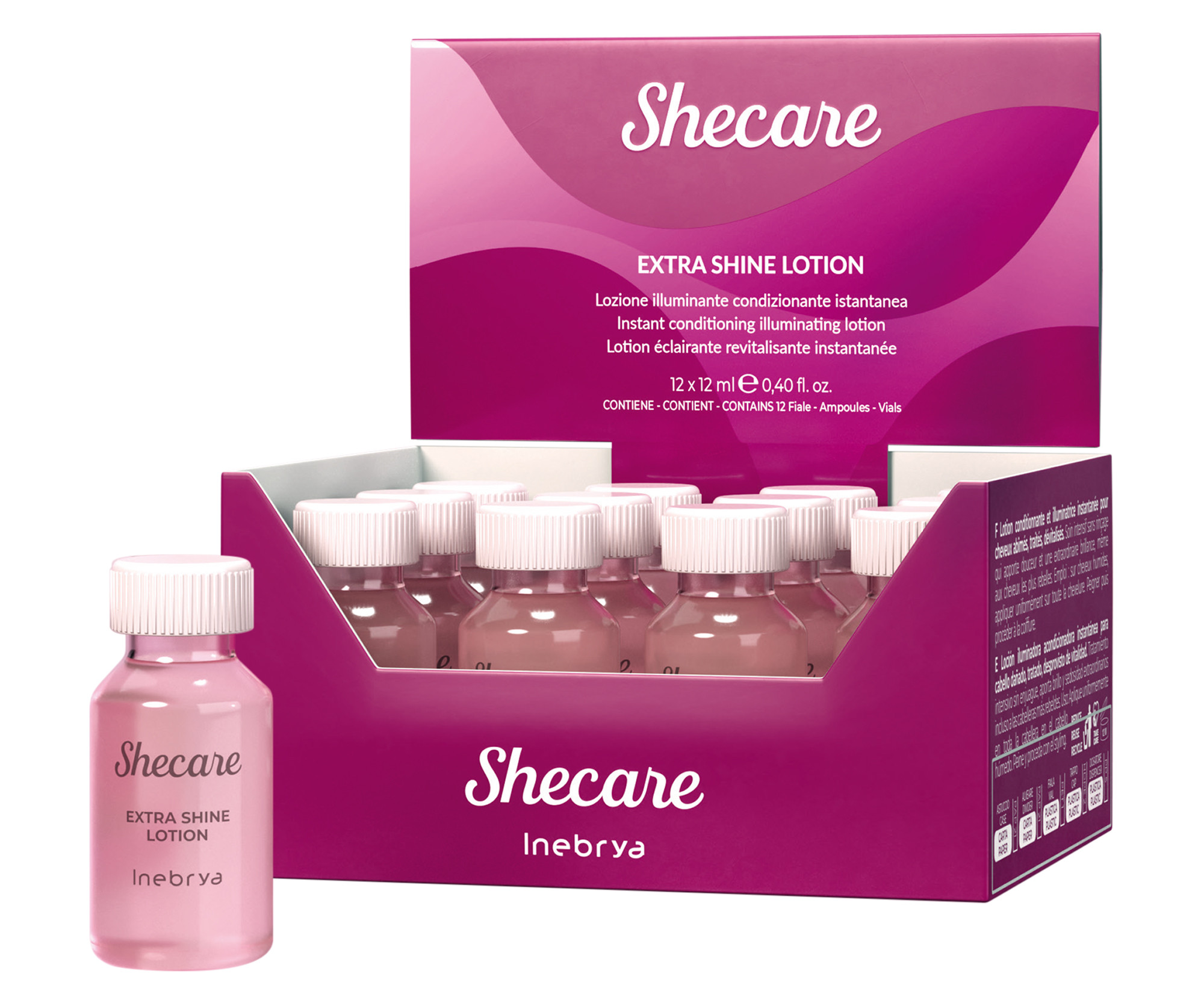 Bezoplachová kúra pro velmi poškozené vlasy Inebrya Shecare Extra Shine Lotion - 12 x 12 ml (771026278) + dárek zdarma