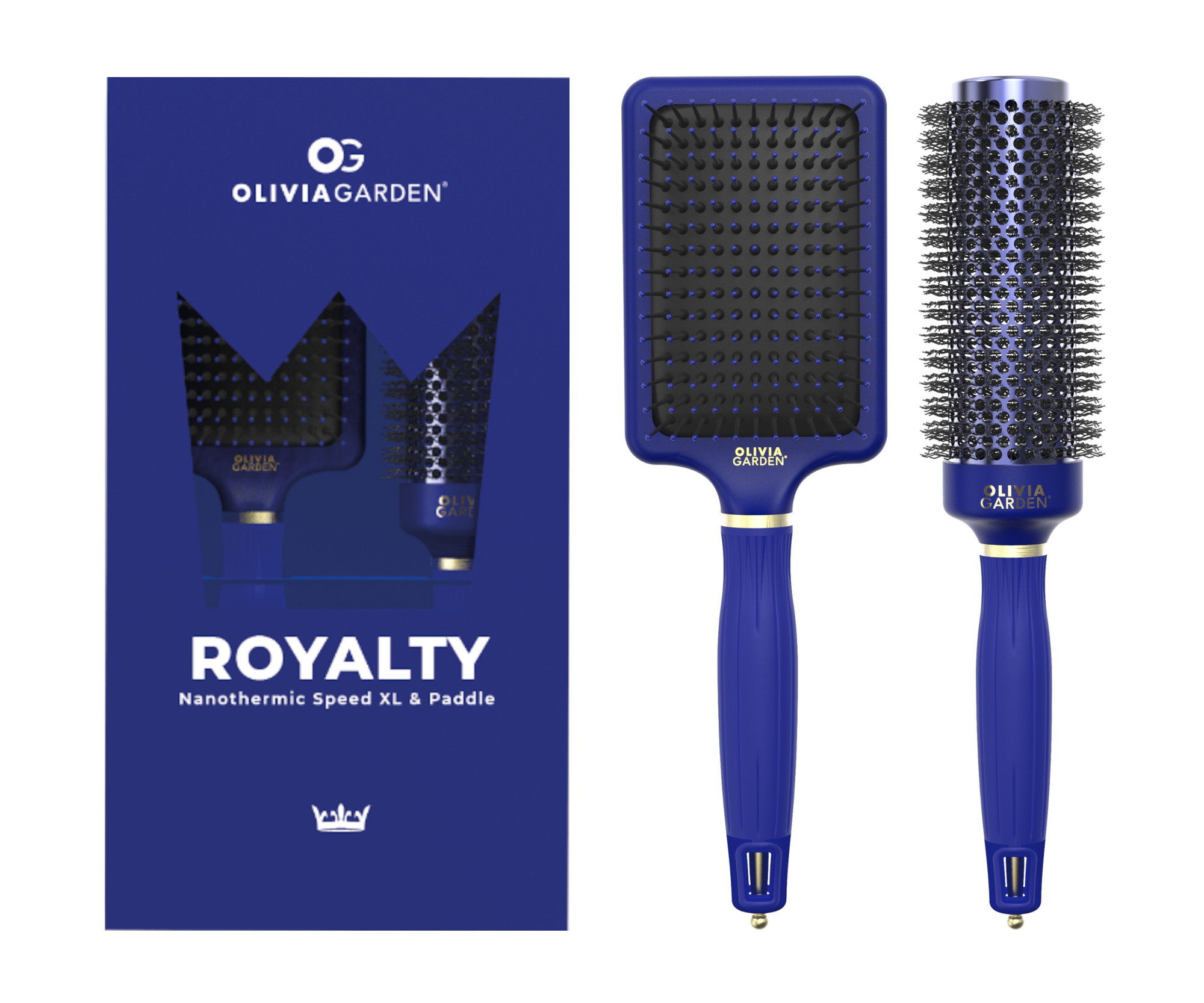 Dárková sada kartáčů na vlasy Olivia Garden Royalty (RO-KIT) + dárek zdarma