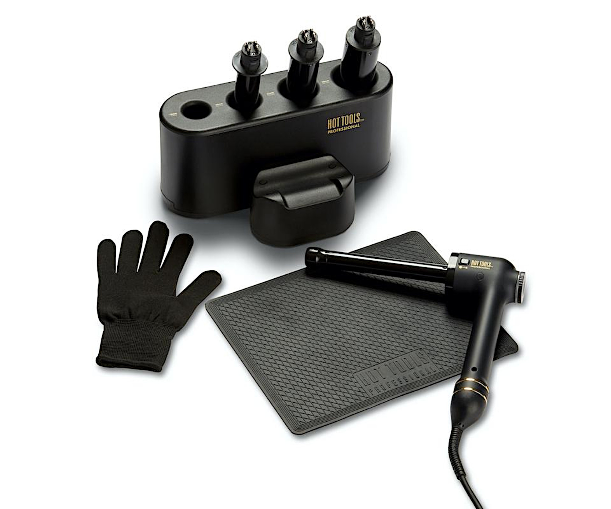 Kulma na vlasy Hot Tools Black Gold Curl Bar Set  - 19 mm, 25 mm, 32 mm, 38 mm (HTCURLSETBGUKE) + dárek zdarma