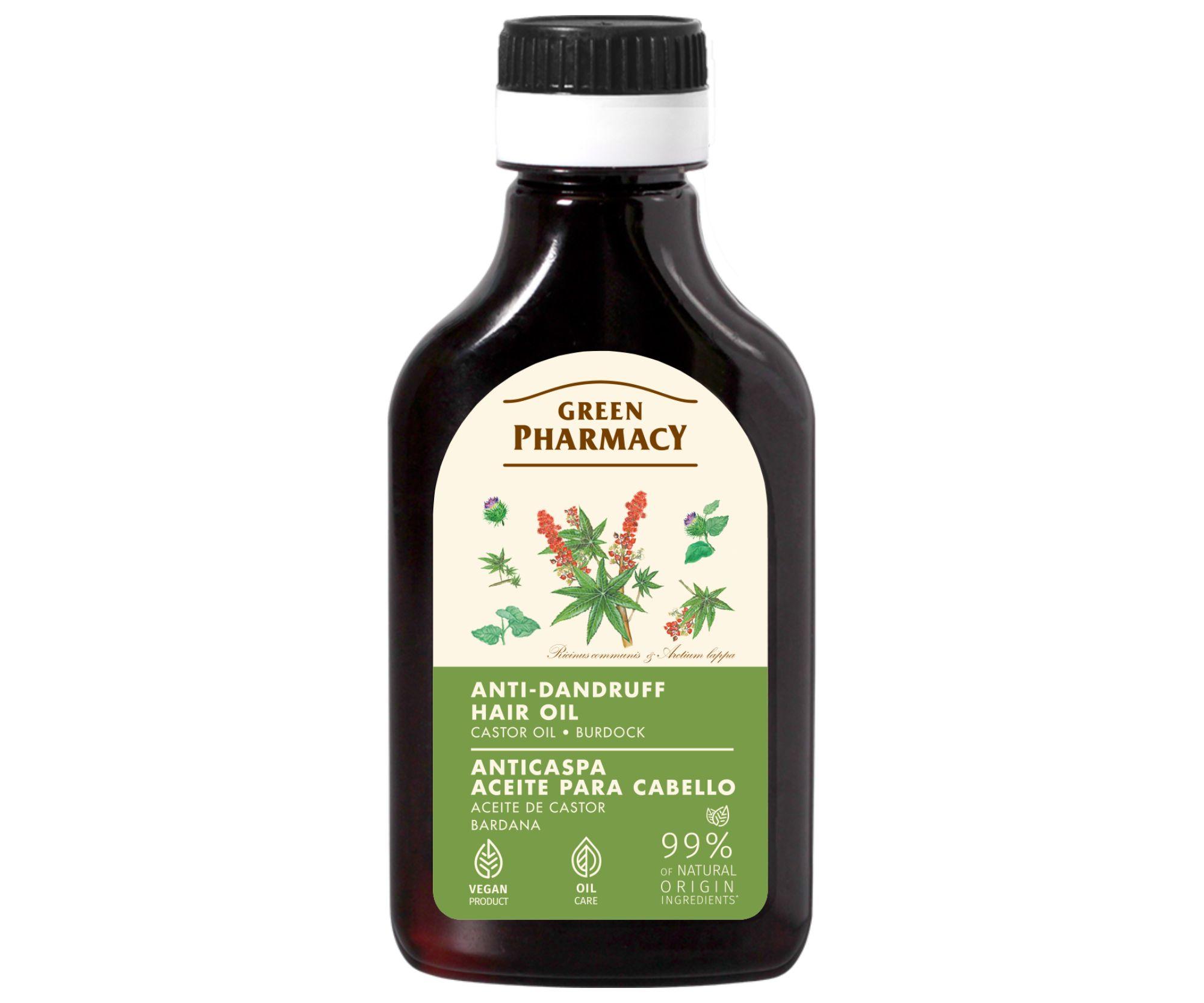 Olej proti lupům s ricinovým olejem a lopuchem Green Pharmacy Anti-Dandruff Hair Oil - 100 ml