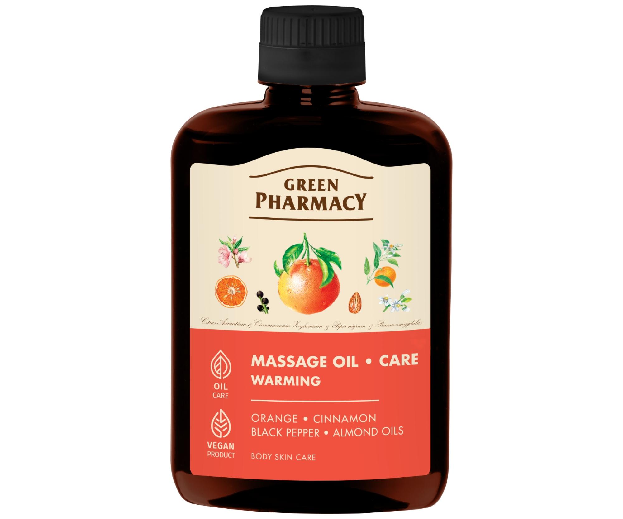 Hřejivý masážní a tělový olej Green Pharmacy Massage Oil - 200 ml